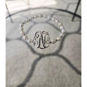 Bansri Pearl N Initial Bracelet New